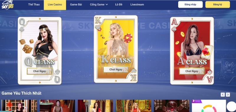 Giới thiệu sảnh Casino Sky88